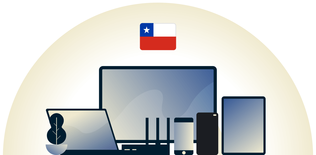 VPN cilena che protegge una varietà di dispositivi.